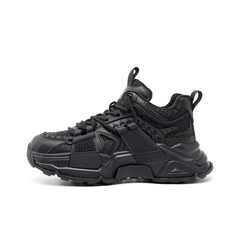 C°BANNER Height Increasing Warmth Low Top Chunky Sneakers Women's Black-0