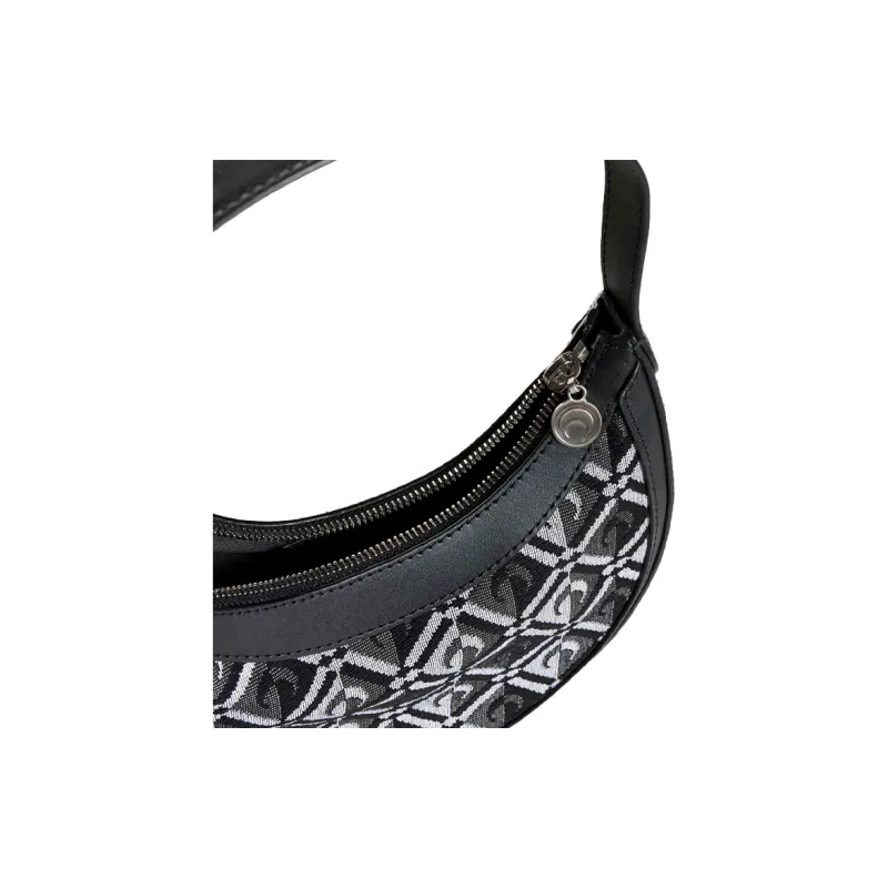 Marine Serre Polyester One Shoulder Handbags Regular Women's Black-4
