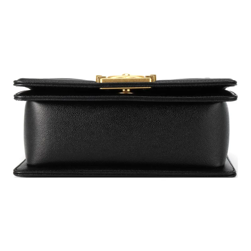 CHANEL Leboy Grain Embossed Calfskin Portable Crossbody Bag, Shoulder Bag Trumpets Women's Black-3