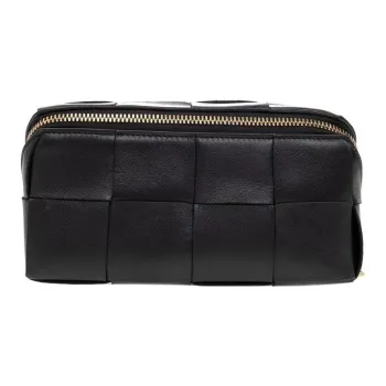 Bottega Veneta Lambskin Makeup Bag Women's Black