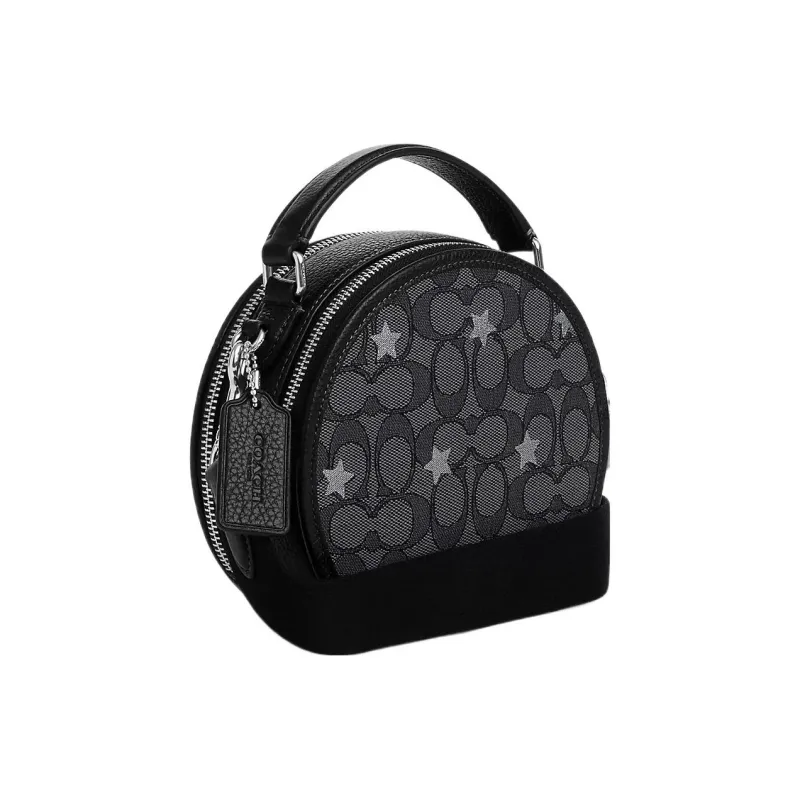 COACH Canteen Eggstone Grain Leather Handbag Shoulder Bag Crossbody Bag Small Size Women's Black-1