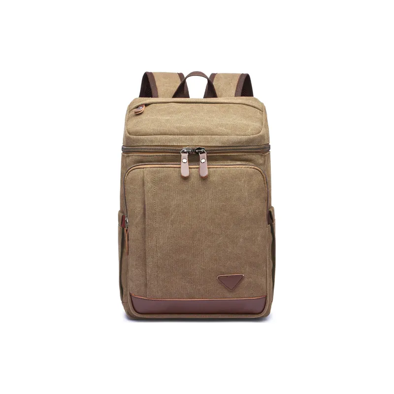 Slazenger Canvas With Microfiber Leather Travel Bags Laptop Bags Backpack Men's Light Gray/Khaki/Green/Black-1
