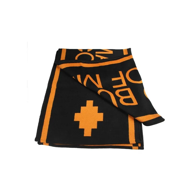 Marcelo Burlon Wool Scarves Men's Black Orange-0