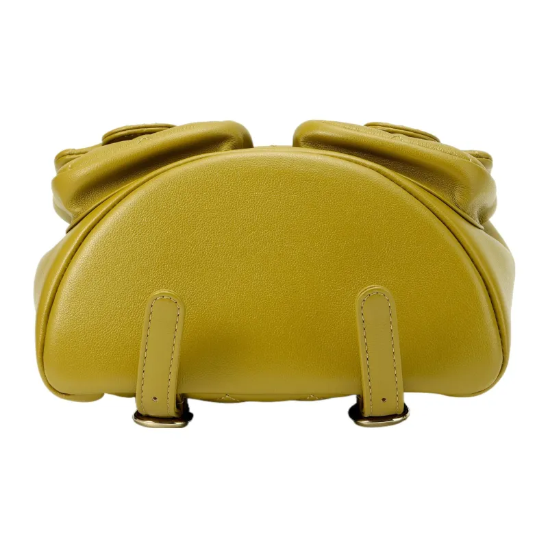 CHANEL Calfskin Backpack Trumpets Women's Green-3