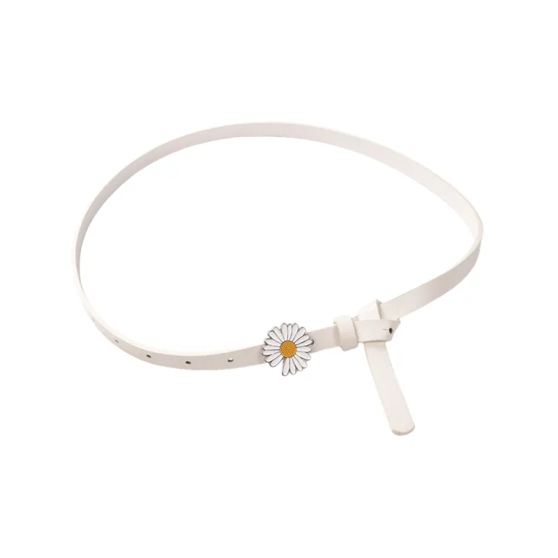 NOMK Small Daisy Student Decoration With Dress Jeans Leather Belts Women's Width 1.3CM-1