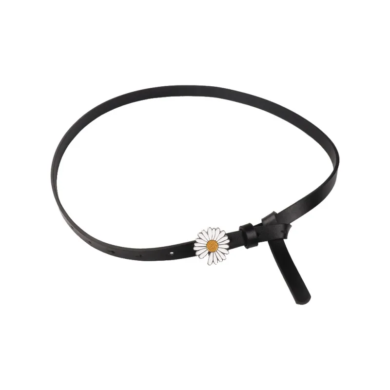 NOMK Small Daisy Student Decoration With Dress Jeans Leather Belts Women's Width 1.3CM-0