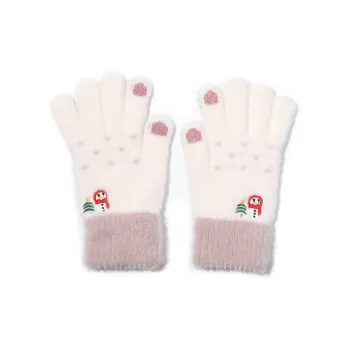 Clect Touchscreen Available Knit Gloves Women's White