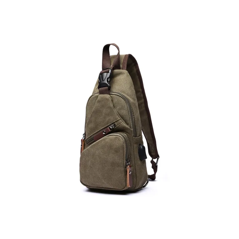 Slazenger Canvas With Microfiber Leather Canvas Bag Sling Bag Men's Multicolor-12