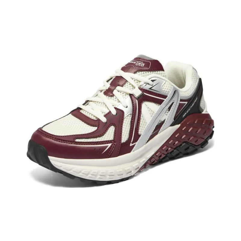 Skechers Cushioning Wear Resistant Low Top Casual Shoes Men's Burgundy-1