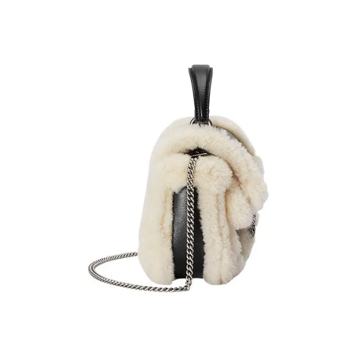 GUCCI Dionysus Shearling Bonded Leather Shoulder Bag Crossbody Bag Handbag Mini Women's Black-2