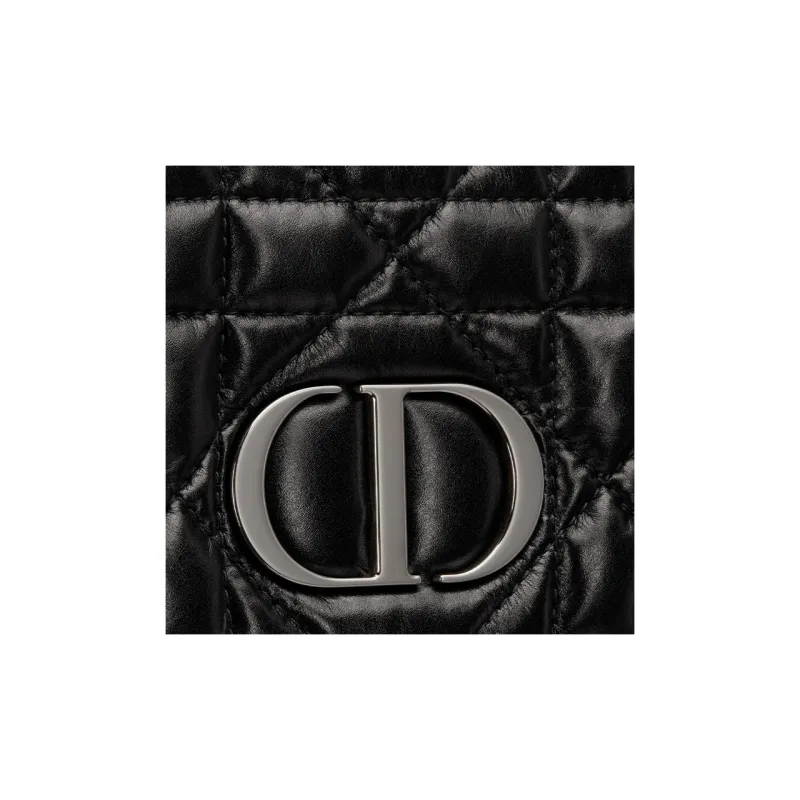 DIOR Cow Leather Shoulder Bag Crossbody Bag Clutches Regular Women's Black Silver-5