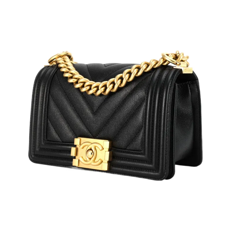 CHANEL Leboy Grain Embossed Calfskin Portable Crossbody Bag, Shoulder Bag Trumpets Women's Black-1