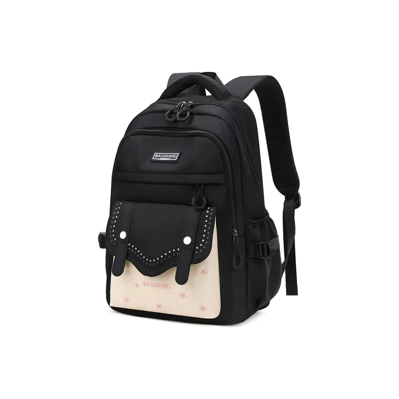 Deli Bear Nylon Fabric Backpack Regular Women's Black/Purple/Green/Pink-5