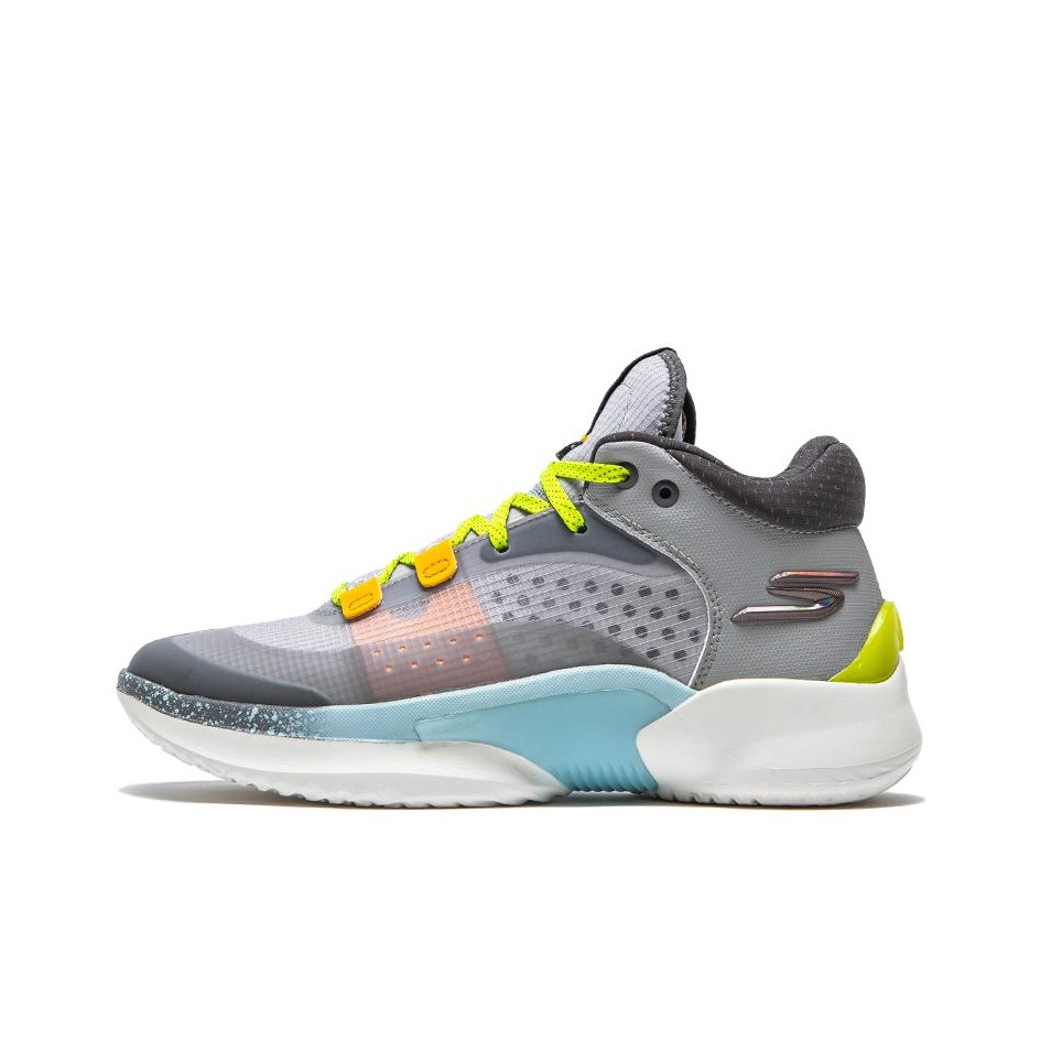 Basketball shoes grey and yellow best sale