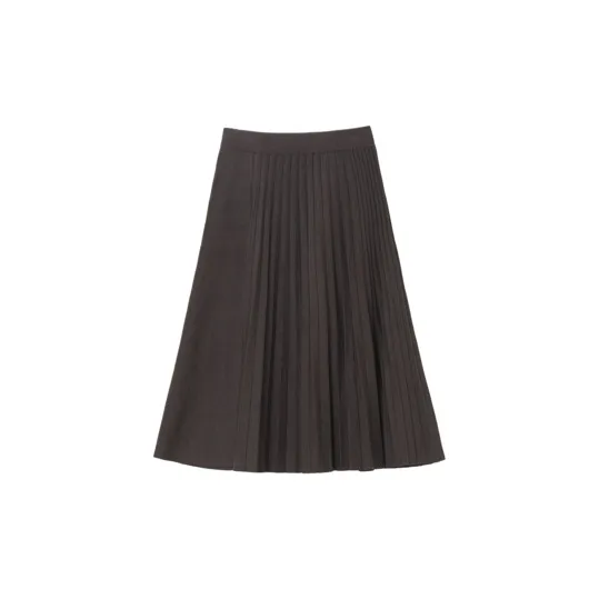 OVV Casual Short Skirts Women's Dark Coffee Solid Color A5-1