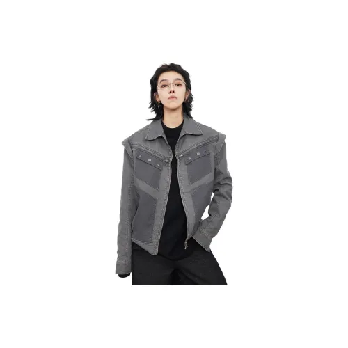 0-CROWORLD Jackets Men Gray