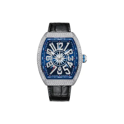 Welly Merck Mechanical Movement Men's Watches Watch Blue Dial Stainless Steel Case Leather Strap