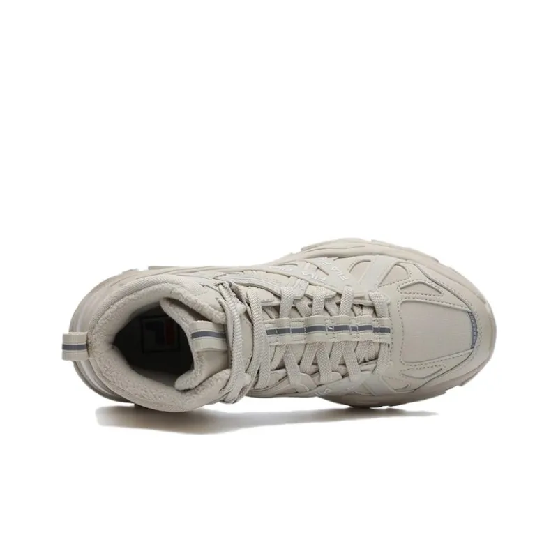 FILA SOFIA 1S Cushioning Wear Resistant Mid Top Chunky Sneakers Women's Beige-1