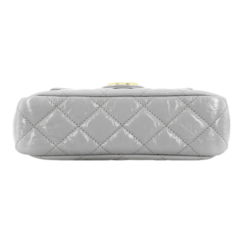 CHANEL Cow Leather Hobo Bag, Shoulder Bag, Crossbody Bag Trumpets Women's Gray-3