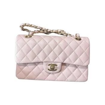 CHANEL Classic Flap CF Cow Leather Mouth Cover Bag Crossbody Bag Small Size Women's Cherry Blossom Pink