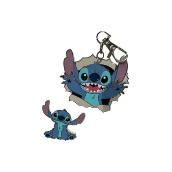 Disney Stitch Metal Badge Key Ring Pendant IP Merch