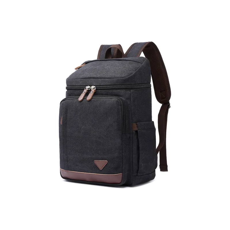 Slazenger Canvas With Microfiber Leather Travel Bags Laptop Bags Backpack Men's Light Gray/Khaki/Green/Black-9