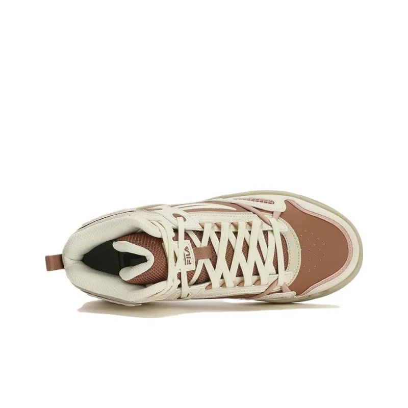 FILA Slam Mid Skate Shoes 'White Beige Brown' Women's-2