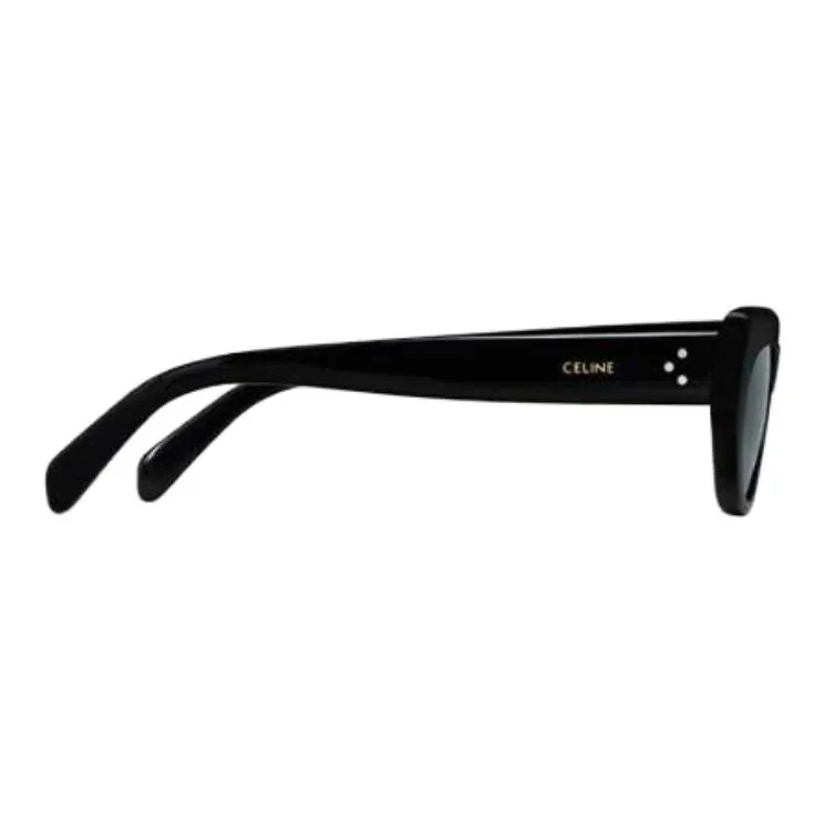 CELINE Acetate Irregular Shape Sunglasses Men's Black-2