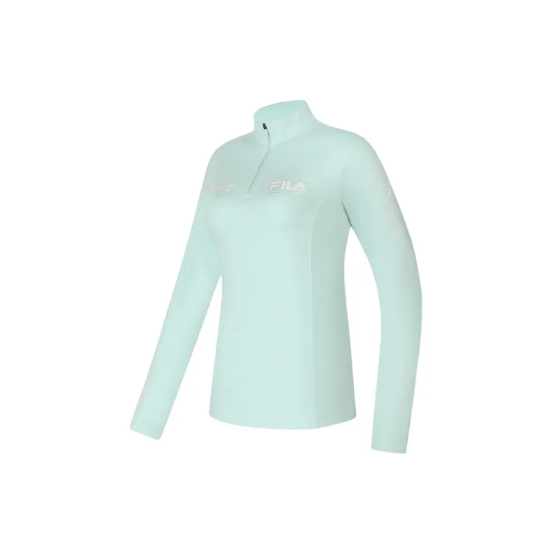 FILA Regular Long Sleeved T Shirts Women's Eggshell Green-2
