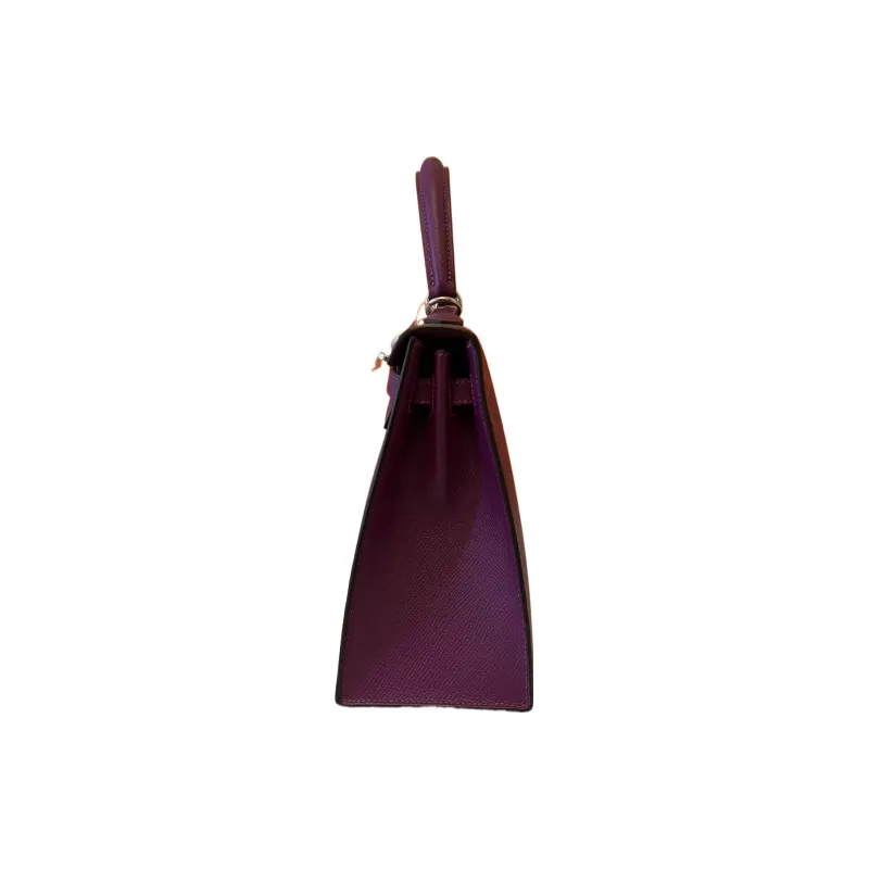 HERMES Kelly Fjord Leather Calfskin Kelly Bag Handbags Regular Women's Nasturtium Purple-2