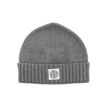 STONE ISLAND Logo Patch Ribbed Beanie