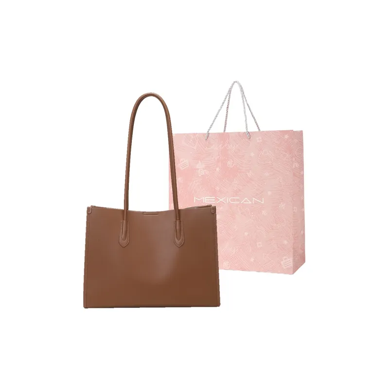 MEXICAN Leather Tote Bag, Shopping Bag, Shoulder Bag Women's Camel-0