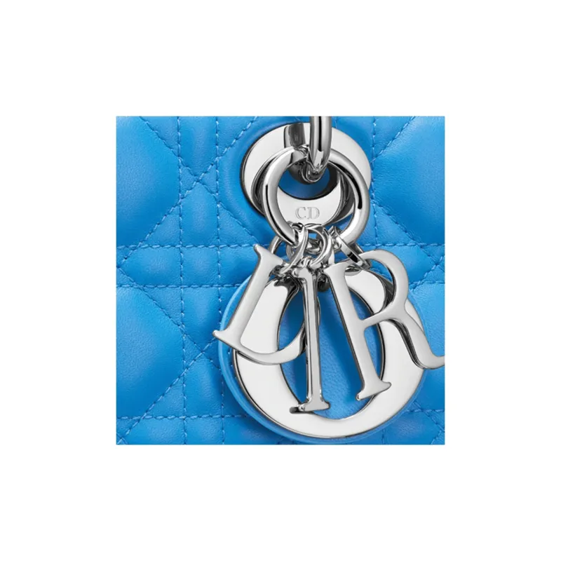 DIOR Lady D JOY Sheepskin Princess Diana Bag Clutch Shoulder Bag Crossbody Bag Handbag Women's Bright Blue-6