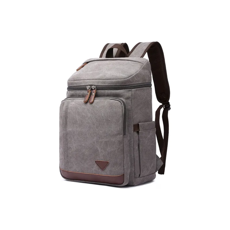 Slazenger Canvas With Microfiber Leather Travel Bags Laptop Bags Backpack Men's Light Gray/Khaki/Green/Black-3