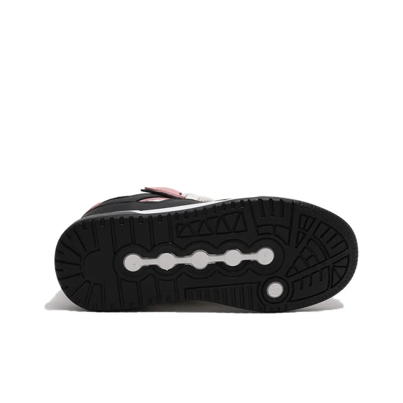 HUANQIU Warm Low-Top Skateboard Shoes Women's Black Pink-4