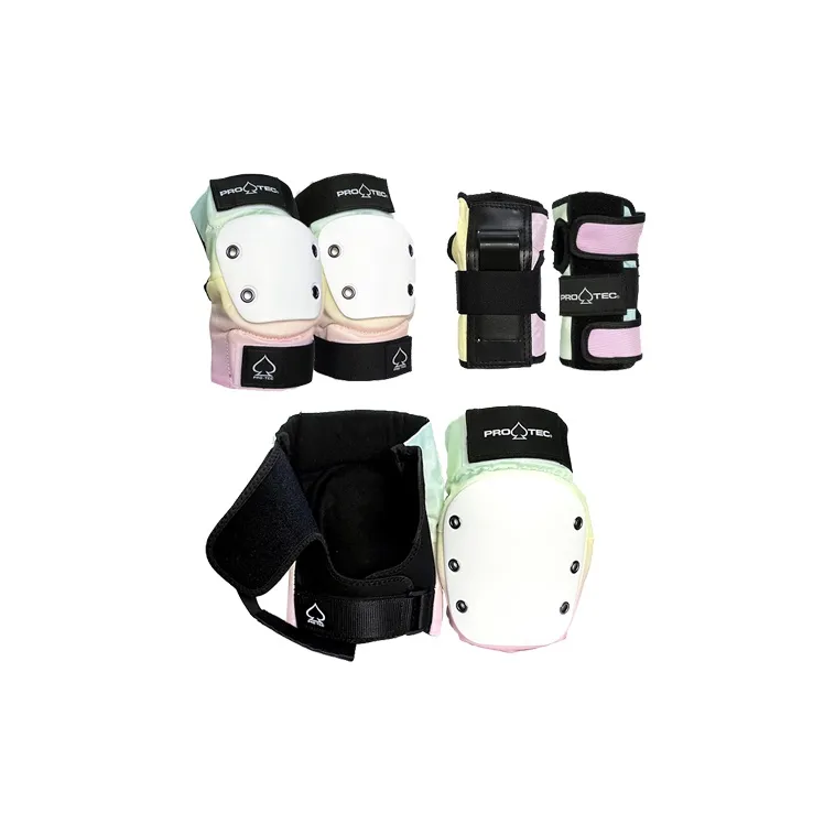PRO TEC Skateboard Protective Gears Helmet Knee And Elbow Pads Set Composite Material Unisex-3