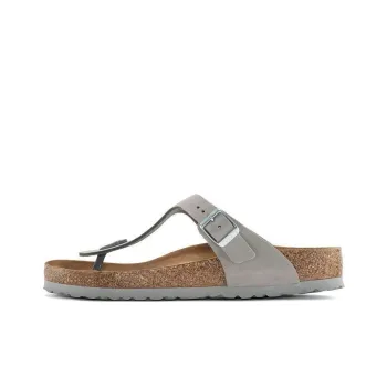 Birkenstock Gizeh Soft Footbed Flip Flops Women's Gray Narrow Fit