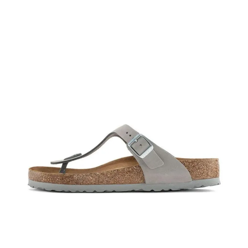 Birkenstock Gizeh Soft Footbed Flip Flops Women's Gray Narrow Fit-0