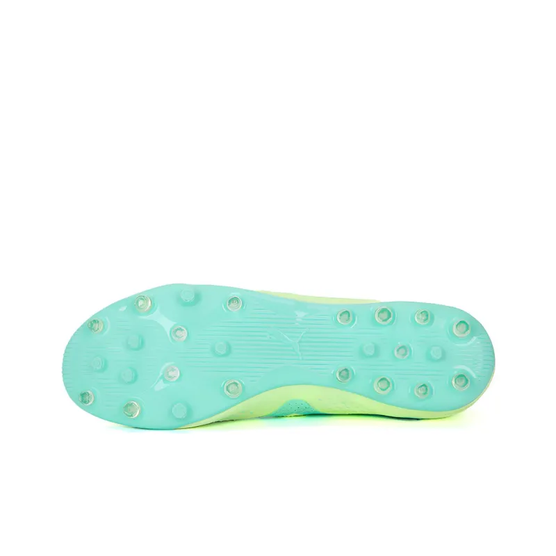 PUMA Future MG Rubber Short Studs Artificial Ground Cushioning Wear Resistant Soccer Shoes Men's Blue Green-2