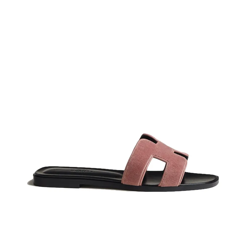 HERMES Oran Slide Slippers Women's Rose-1