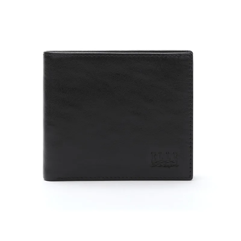 ELLE HOMME Automatic Buckle Belt Wallet Two Piece Set Box Cow Leather Men's Black Width 3.7cm-5