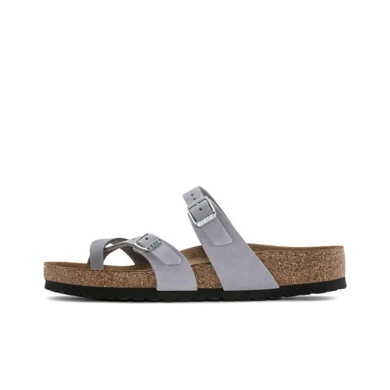 Birkenstock Slide Slippers Women's Dusty Purple Narrow Fit-0