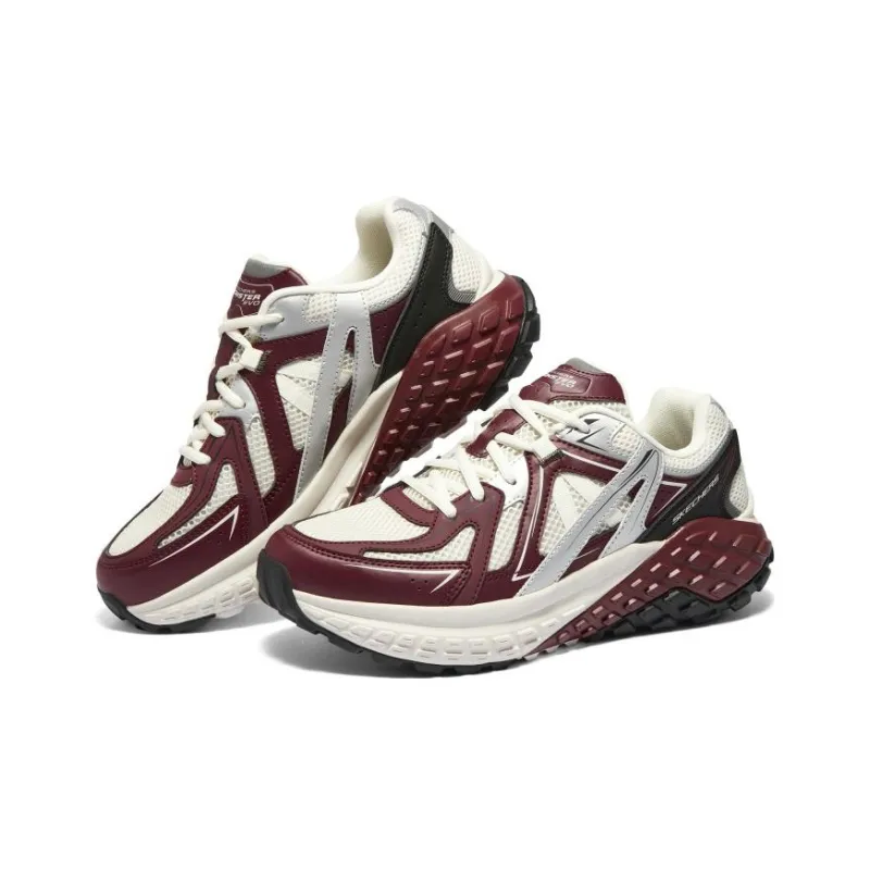 Skechers Cushioning Wear Resistant Low Top Casual Shoes Men's Burgundy-2