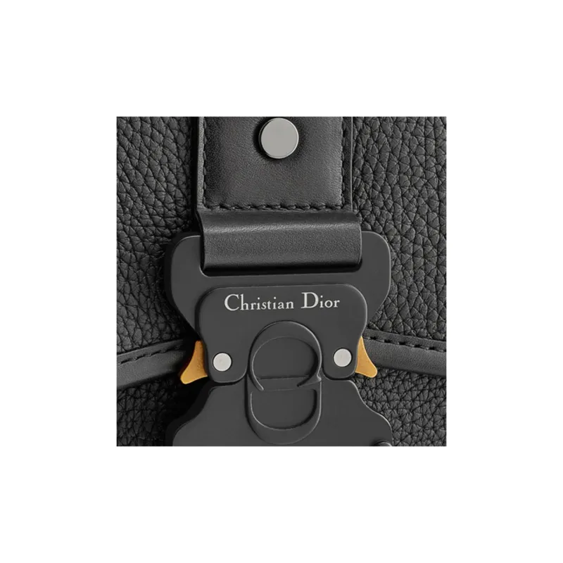 DIOR Grained Calfskin Messenger Bag, Shoulder Bag, Crossbody Bag Men's Black-6