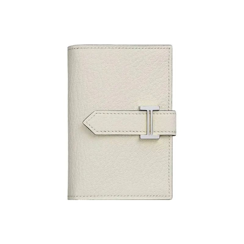 HERMES Bearn Mysore Goat Skin Wallet Mini Women's 0T Mushroom White-0