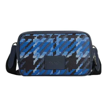 COACH Carrier Calfskin Camera Bag Shoulder Bag Crossbody Bag Small Size Men's Denim Multicolor