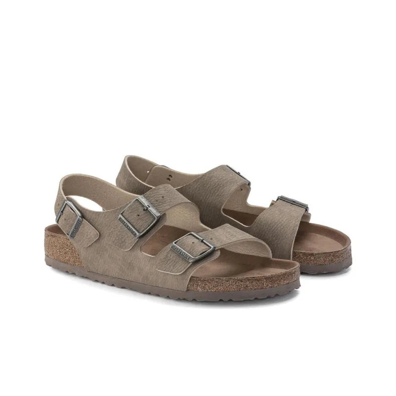 Birkenstock Milano Vegan Beach Sandals Men's Taupe Narrow Fit-4