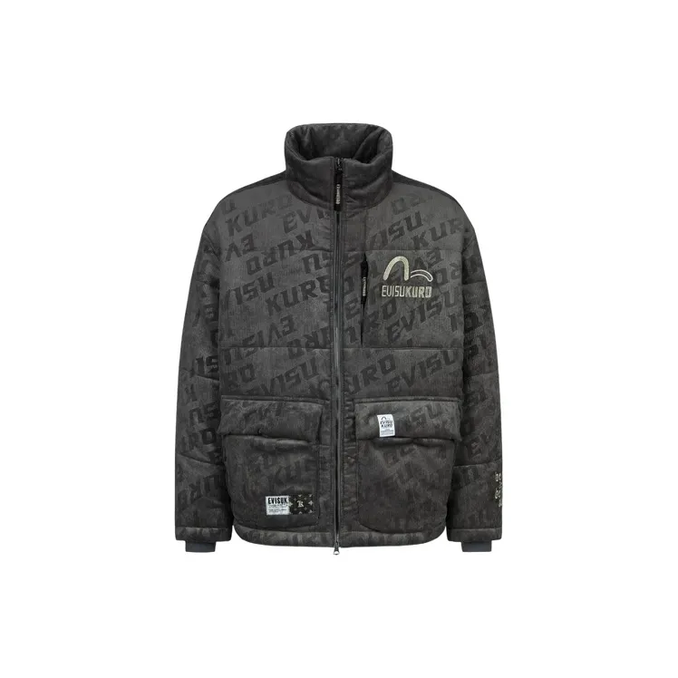 EVISU Puffer Jackets Men Charcoal Gray-1