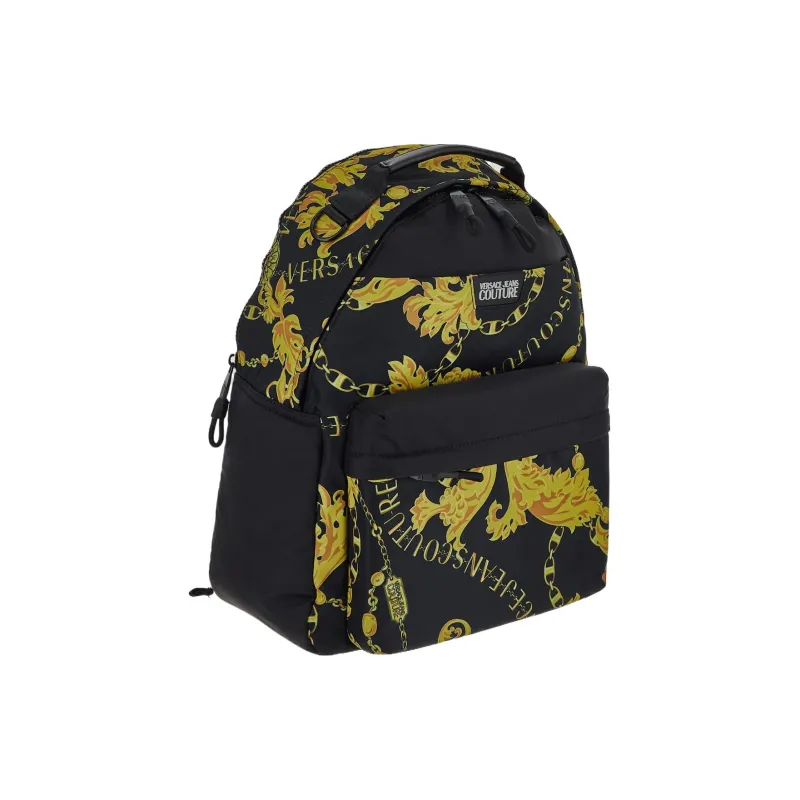 VERSACE JEANS COUTURE Polyester Backpack Men's Black & Gold-2