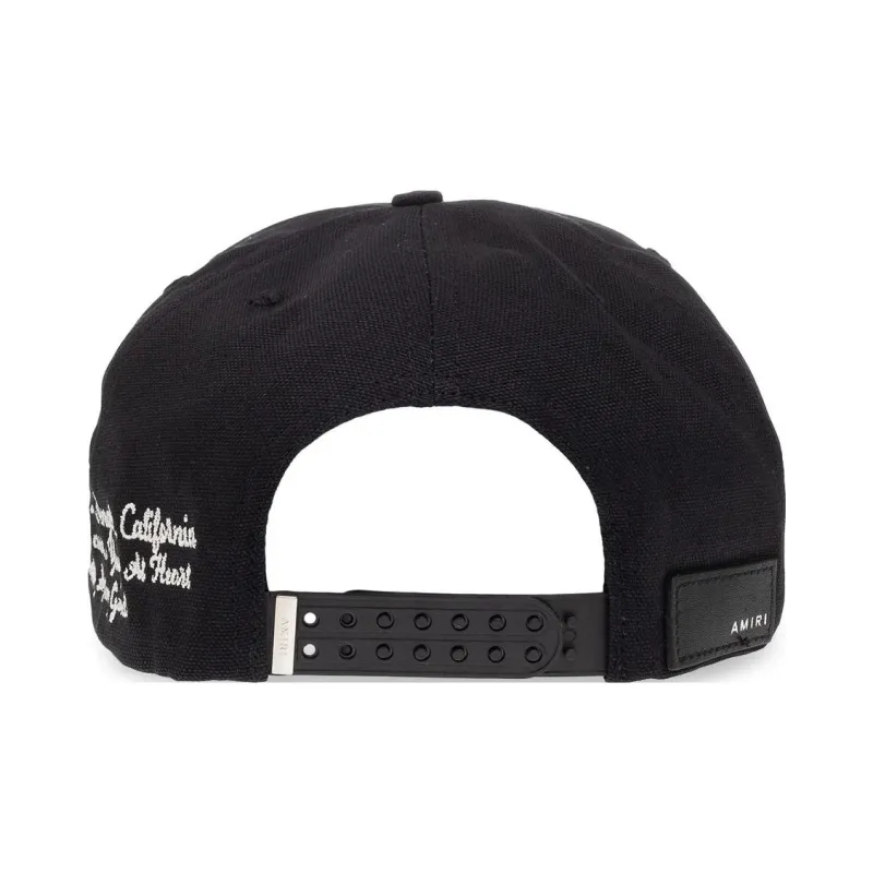AMIRI Cotton Baseball Caps Men's Black-1